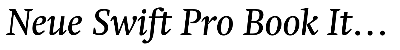 Neue Swift Pro Book Italic
